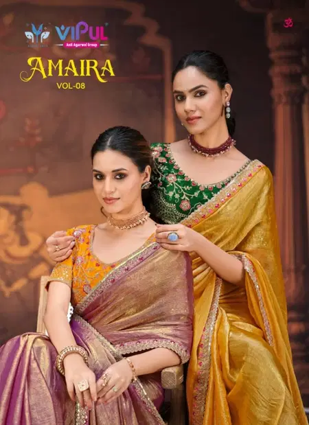 Amaira Vol 08 By Vipul Chiffon Fancy Saree Wholesal;E Clothign Suppliers In India